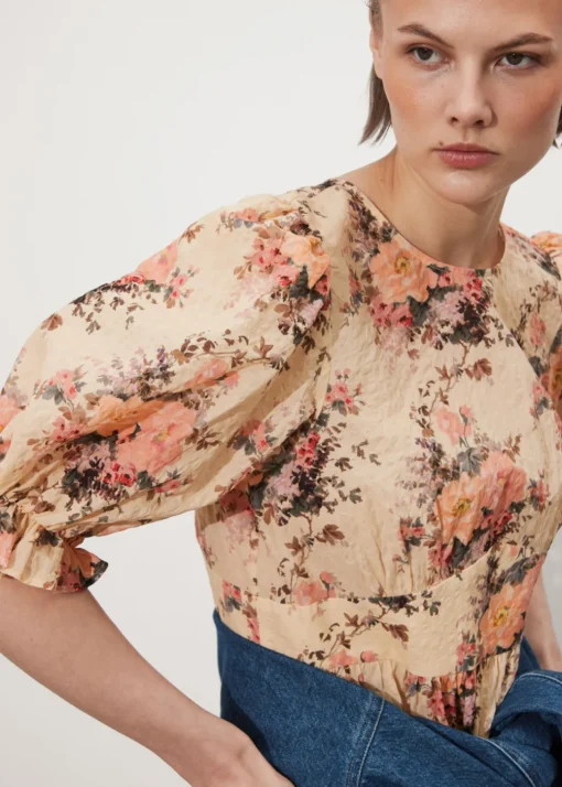 Robe Midi à Manches Ballon