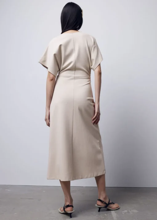 Robe Midi à Manches Volantées