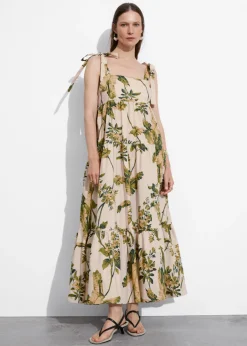 Robe Midi à Plusieurs Niveaux Avec Liens à Nouer