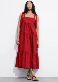 Robe Midi à Plusieurs Niveaux Avec Liens à Nouer