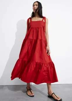 Robe Midi à Plusieurs Niveaux Avec Liens à Nouer