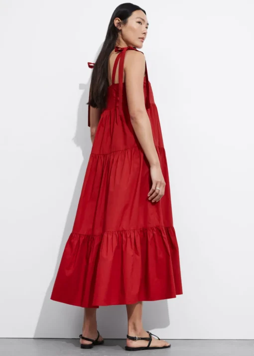 Robe Midi à Plusieurs Niveaux Avec Liens à Nouer