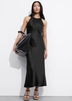Robe Midi Ajustée En Satin
