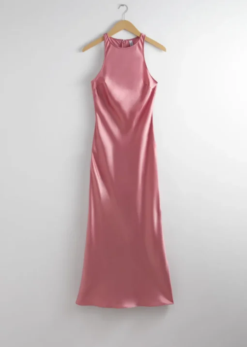 Robe Midi Ajustée En Satin
