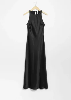 Robe Midi Ajustée En Satin