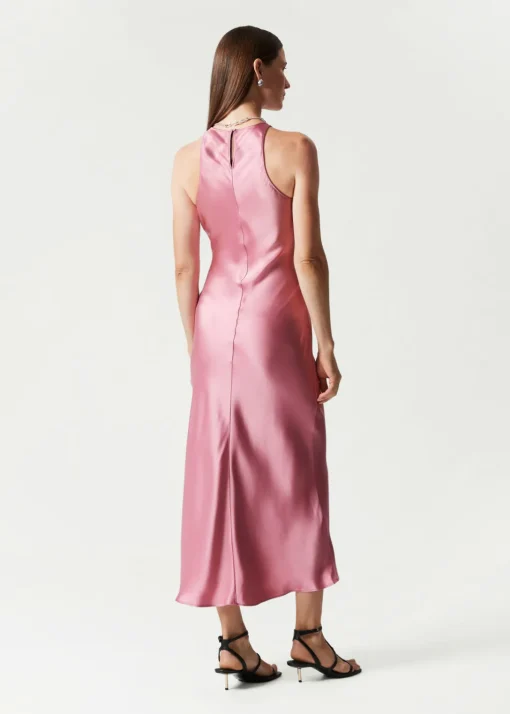 Robe Midi Ajustée En Satin
