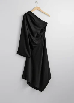 Robe Midi Asymétrique En Satin