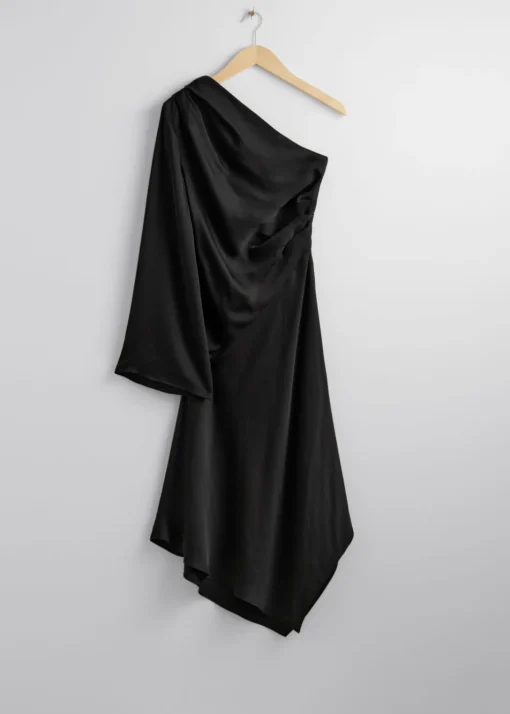 Robe Midi Asymétrique En Satin
