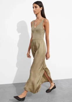 Robe Midi Bicolore Sans Manches