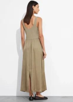 Robe Midi Bicolore Sans Manches