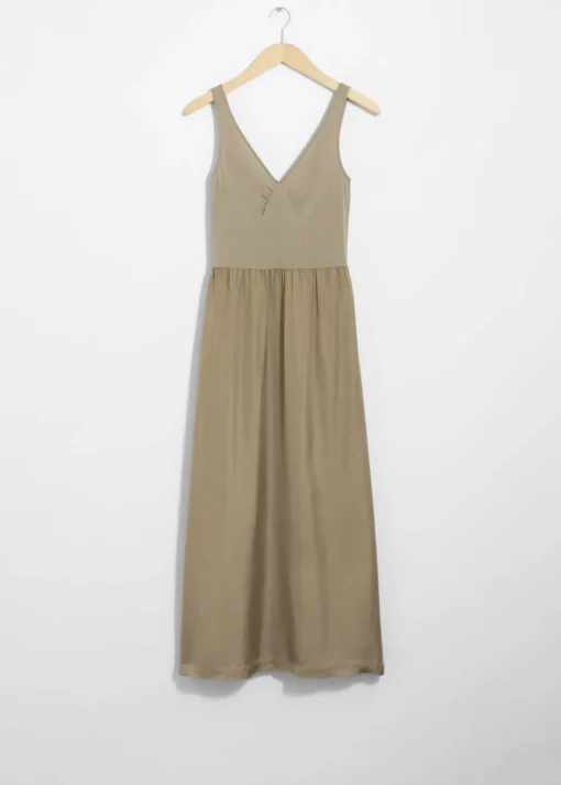 Robe Midi Bicolore Sans Manches
