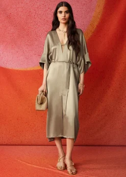 Robe Midi Ceinturée Décontractée