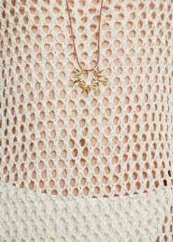 Robe Midi Crochetée à Franges