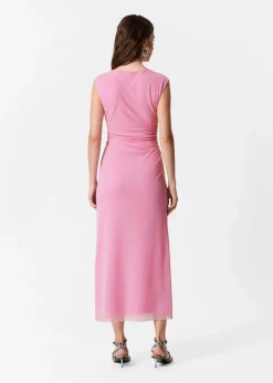 Robe Midi Drapée Sans Manches