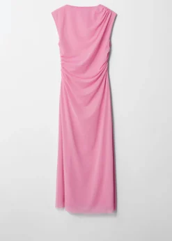 Robe Midi Drapée Sans Manches