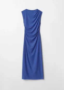 Robe Midi Drapée Sans Manches