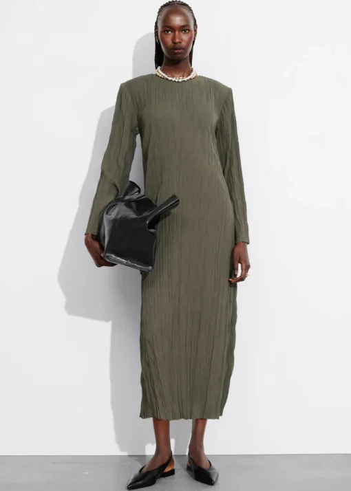 Robe Midi Effet Froissé