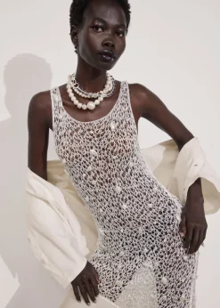 Robe Midi En Crochet Perlé