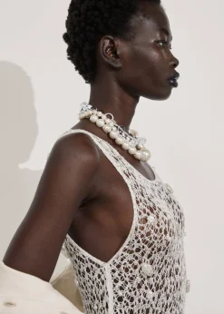 Robe Midi En Crochet Perlé