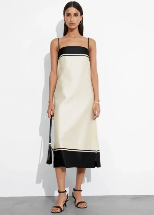 Robe Midi En Satin à Bretelles