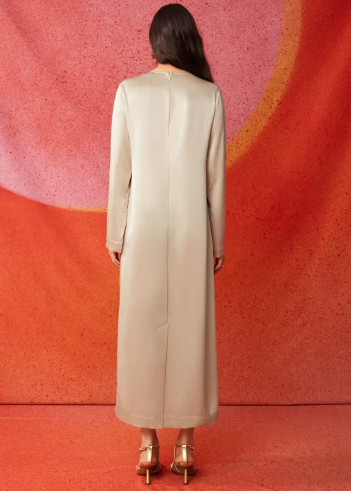 Robe Midi En Satin à Franges