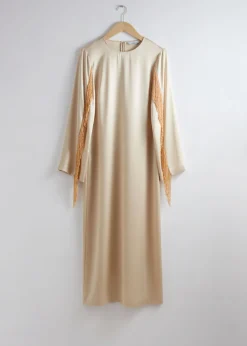 Robe Midi En Satin à Franges