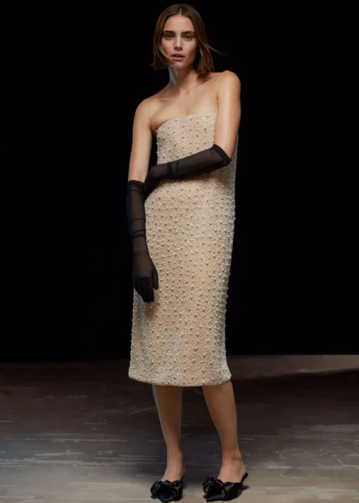 Robe Midi Ornée De Perles