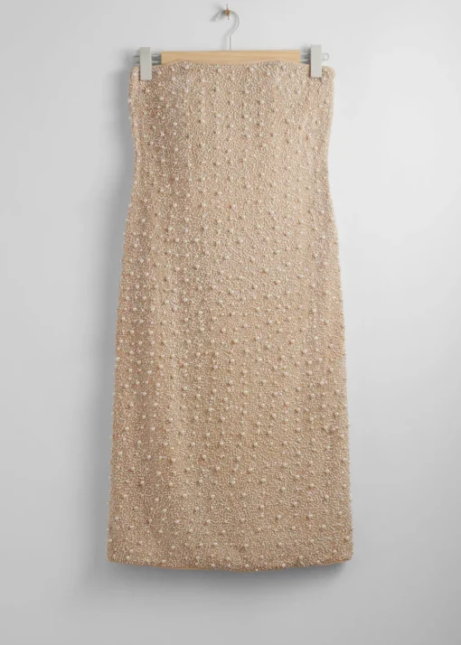 Robe Midi Ornée De Perles