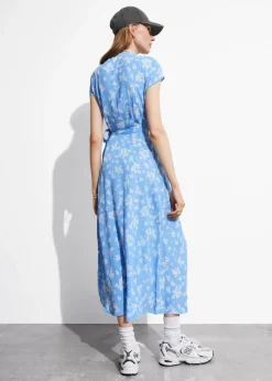 Robe Midi Portefeuille à Motif