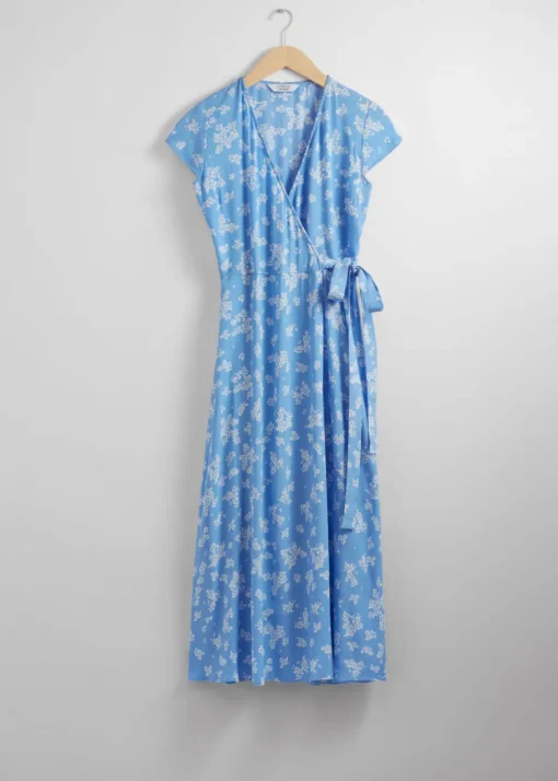 Robe Midi Portefeuille à Motif