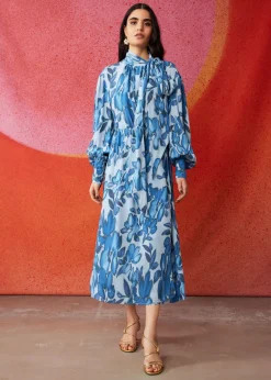 Robe Midi Portefeuille Avec Lien à Nouer Au Col