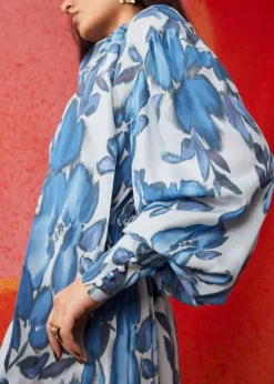 Robe Midi Portefeuille Avec Lien à Nouer Au Col