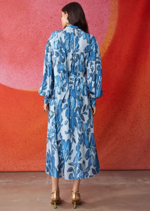 Robe Midi Portefeuille Avec Lien à Nouer Au Col