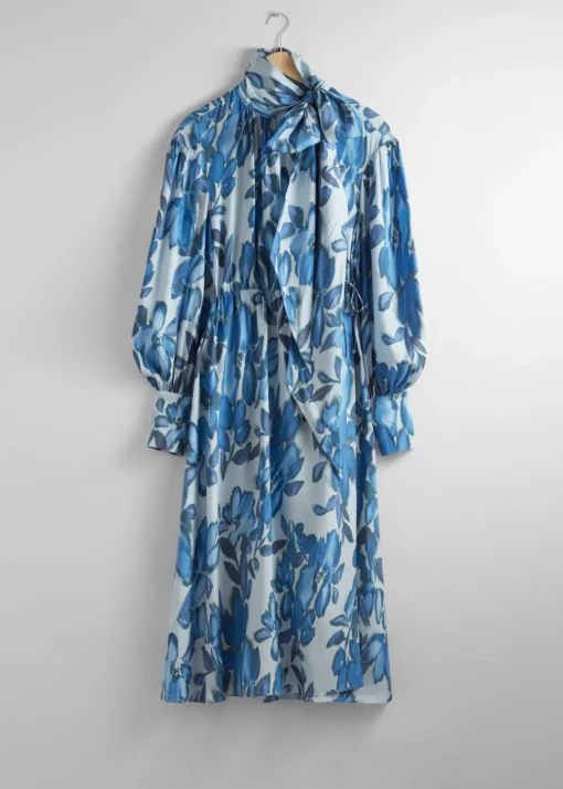 Robe Midi Portefeuille Avec Lien à Nouer Au Col