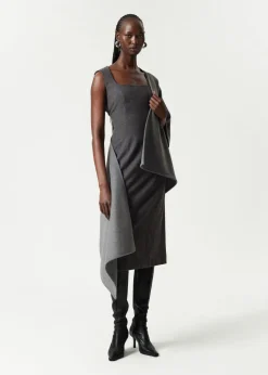 Robe Midi Sans Manches En Laine