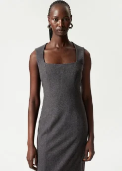 Robe Midi Sans Manches En Laine