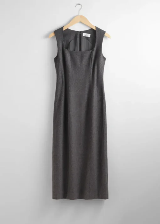 Robe Midi Sans Manches En Laine