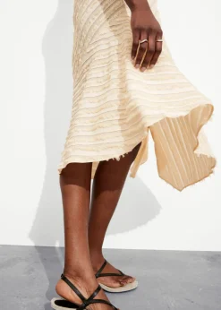 Robe Midi Texturée à Bretelles