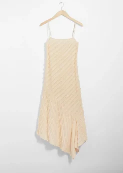 Robe Midi Texturée à Bretelles