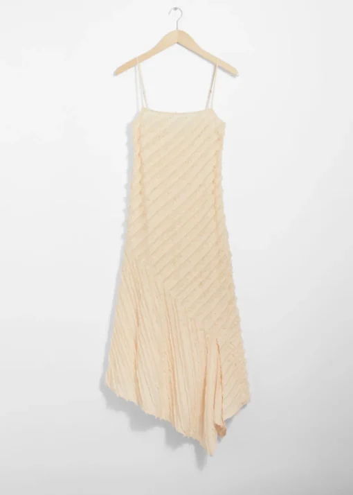 Robe Midi Texturée à Bretelles