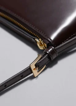 Sac à Bandoulière En Cuir Brillant