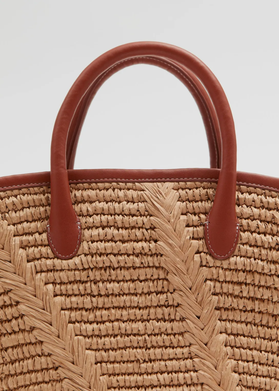 Sac Fourre-tout En Paille à Bordures En Cuir