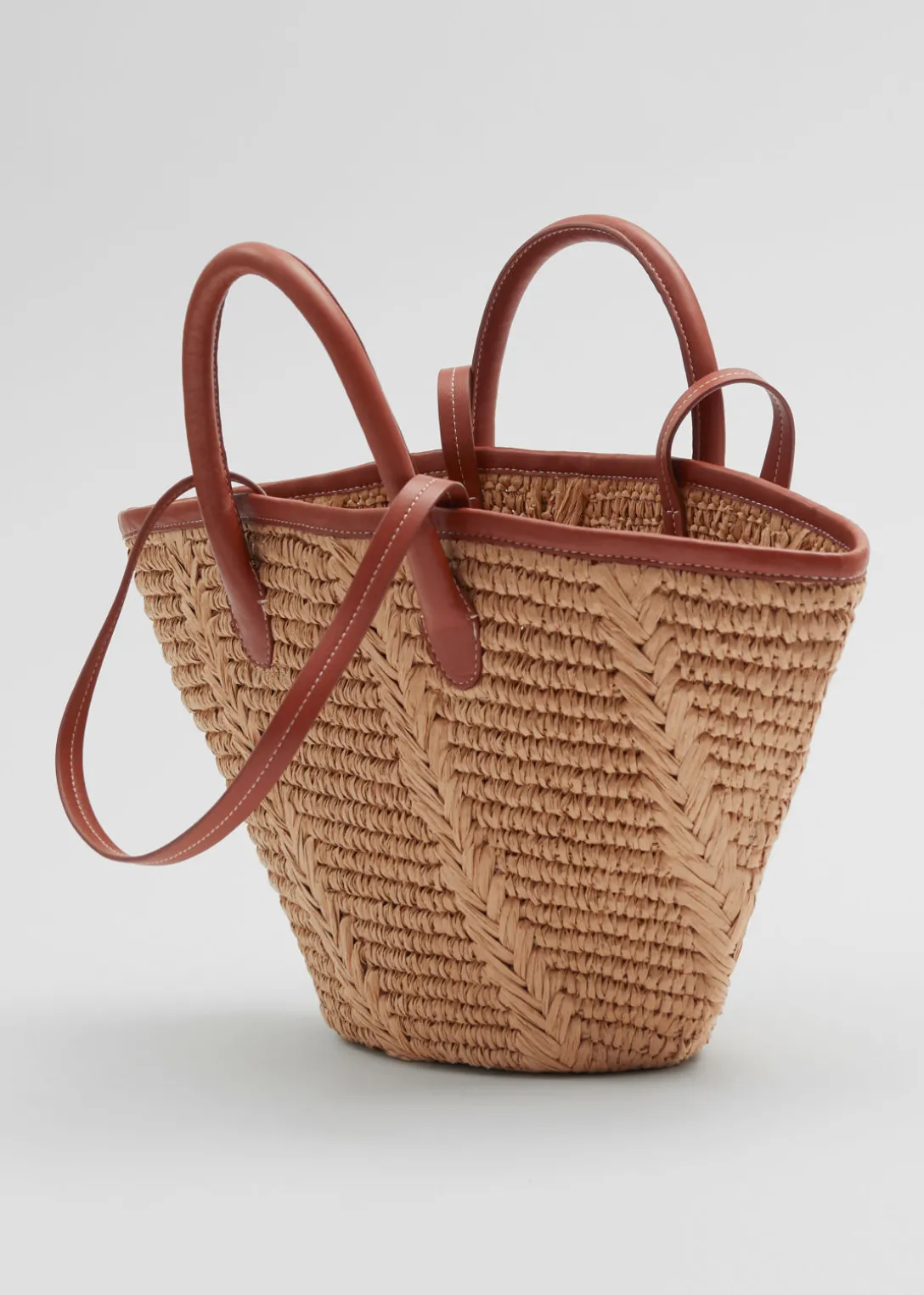 Sac Fourre-tout En Paille à Bordures En Cuir