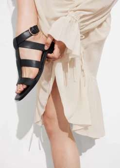 Sandales En Cuir à Bride à La Cheville