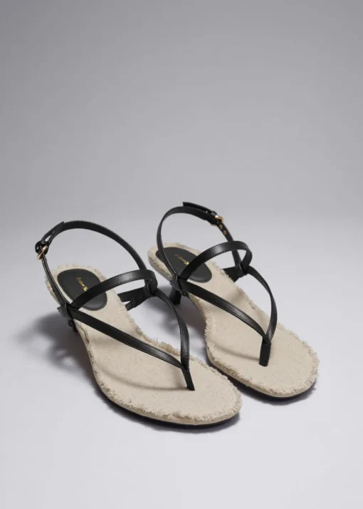 Sandales En Cuir à Franges