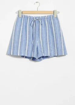 Short En Lin à Cordon De Serrage