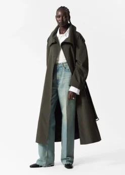 Trench-coat à Col Montant