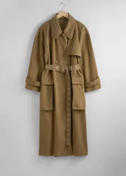 Trench-coat à Poches à Rabat