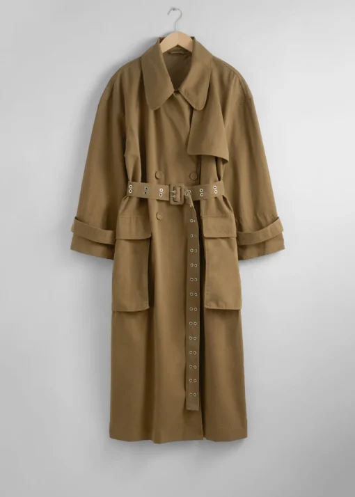 Trench-coat à Poches à Rabat