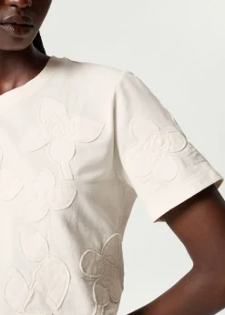 T-shirt à Motifs Floraux Appliqués